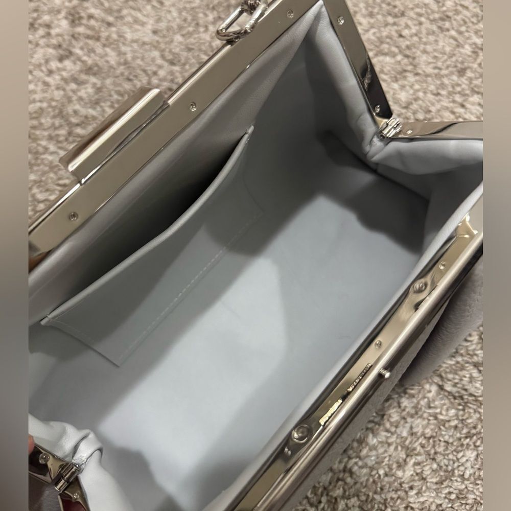 Handmade Cowhide Leather Asymmetrical Ruffles Metal Frame Bag, Multi Use Style - Picture 16 of 16